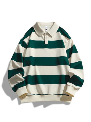 ZOE™ - Classic Fashion Striped Collar Long-Sleeve Sweatshirt