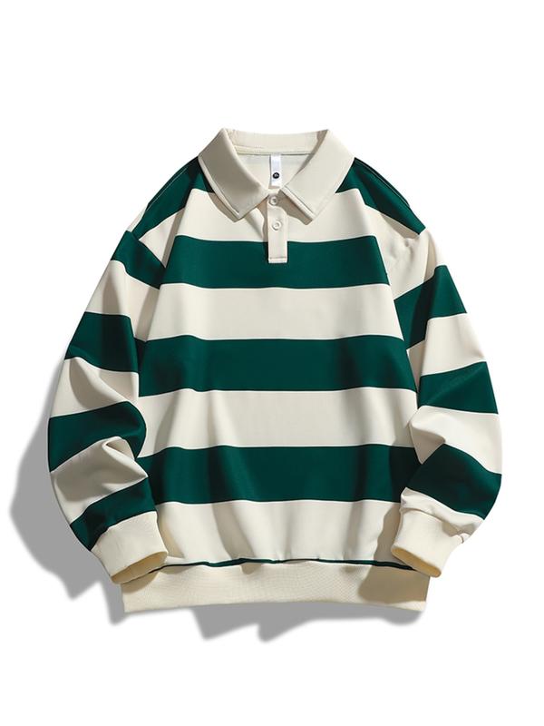 ZOE™ - Classic Fashion Striped Collar Long-Sleeve Sweatshirt