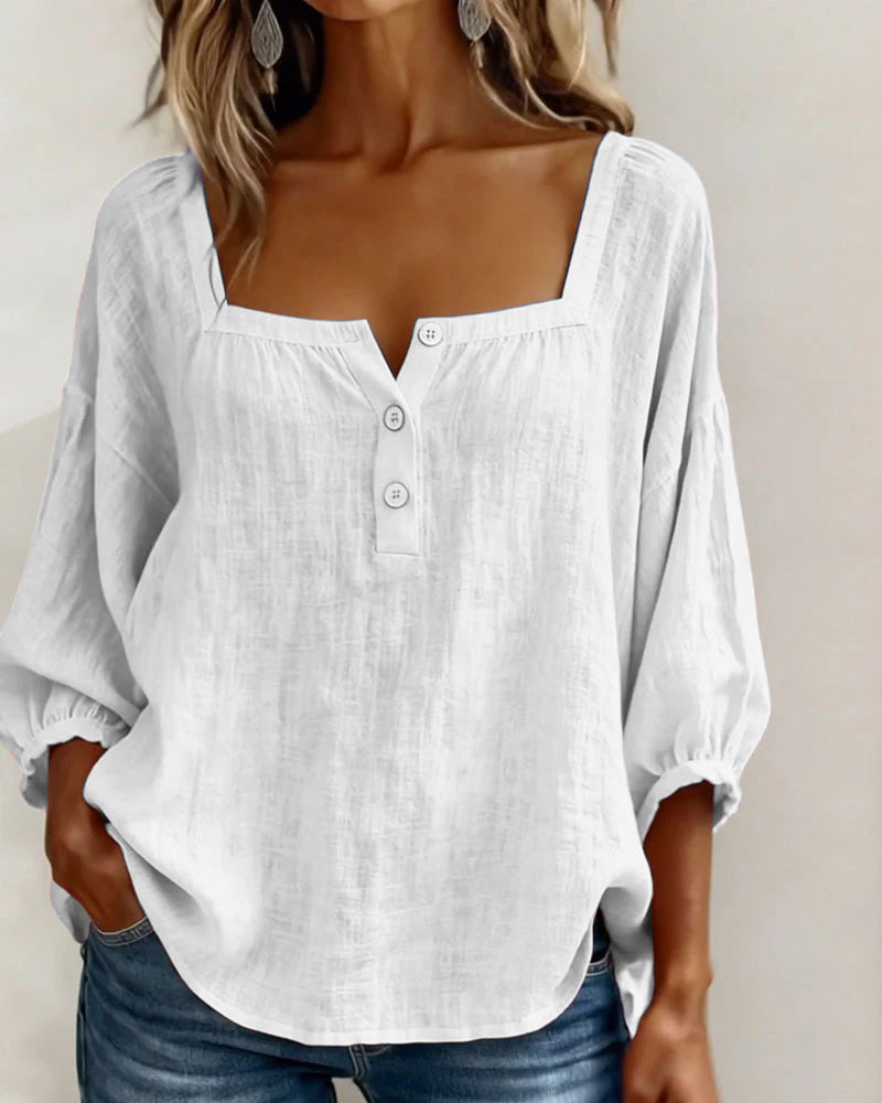 Maribel | Square Neck Balloon Sleeve Shirt
