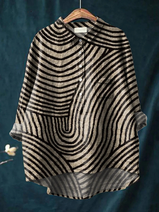 Cecelia | Women's Circular Line Pattern Print Casual Shirt