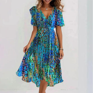 ELIRA | Women's Casual Printed V-Neck Dress