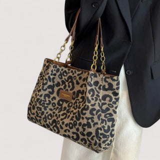 Lévrier - Leopard Canvas Shopping Bag