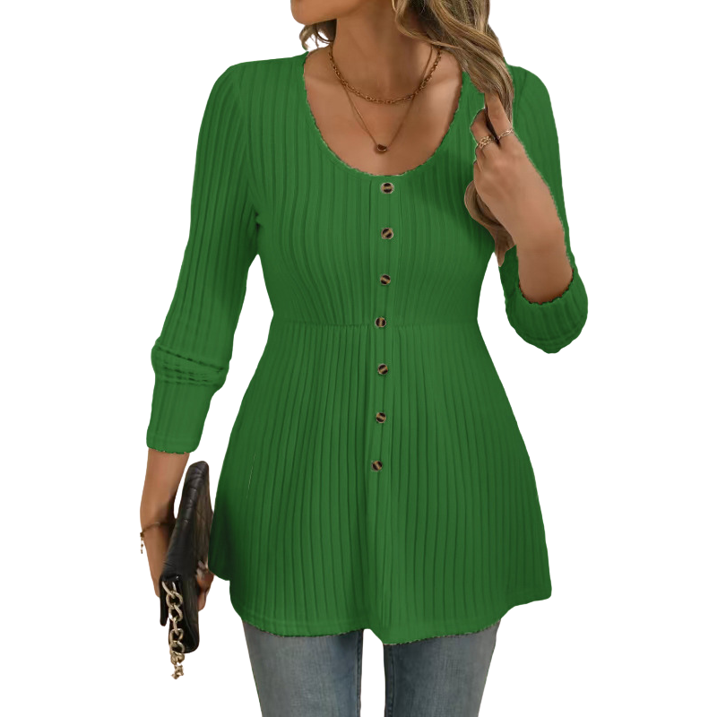 DOLLY™ - Polished Round Neck Long-Sleeve Top