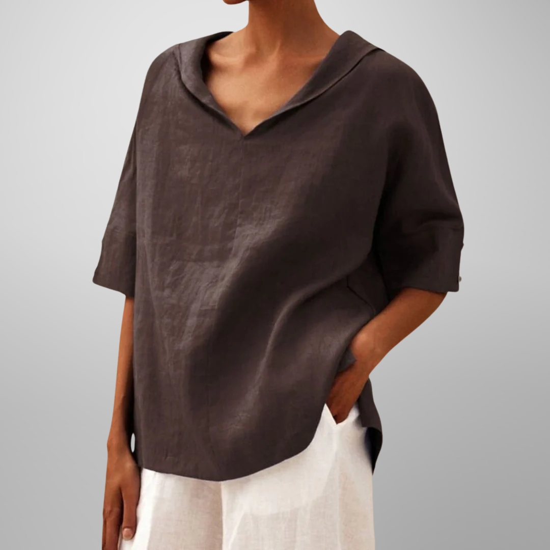 Lucy - Cotton Loose-Fitting Blouse