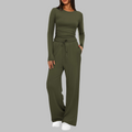BELLE™ - Casual Long-Sleeve Top and Wide-Leg Pants Set