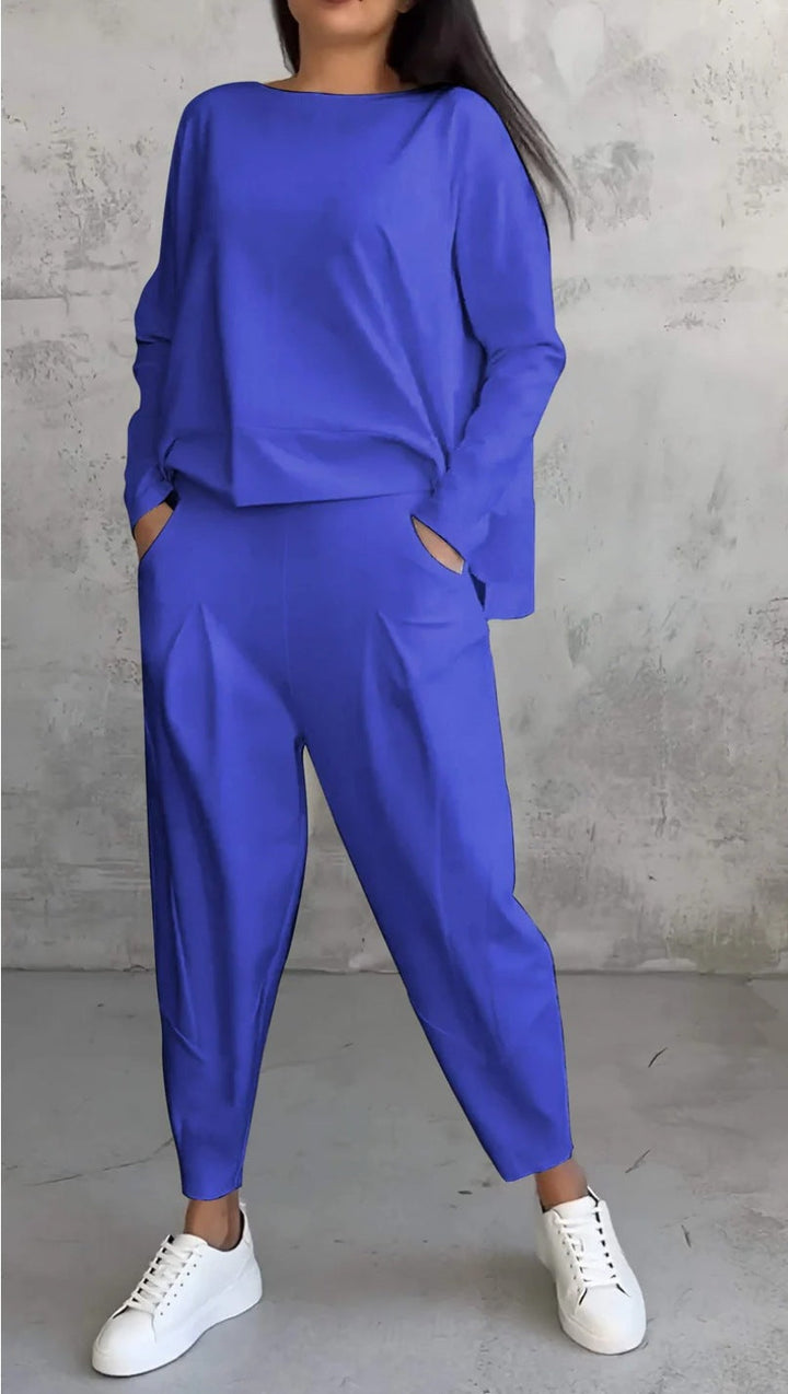 AMELIA | Casual Two-Piece Set with Round Neck and Long-Sleeves