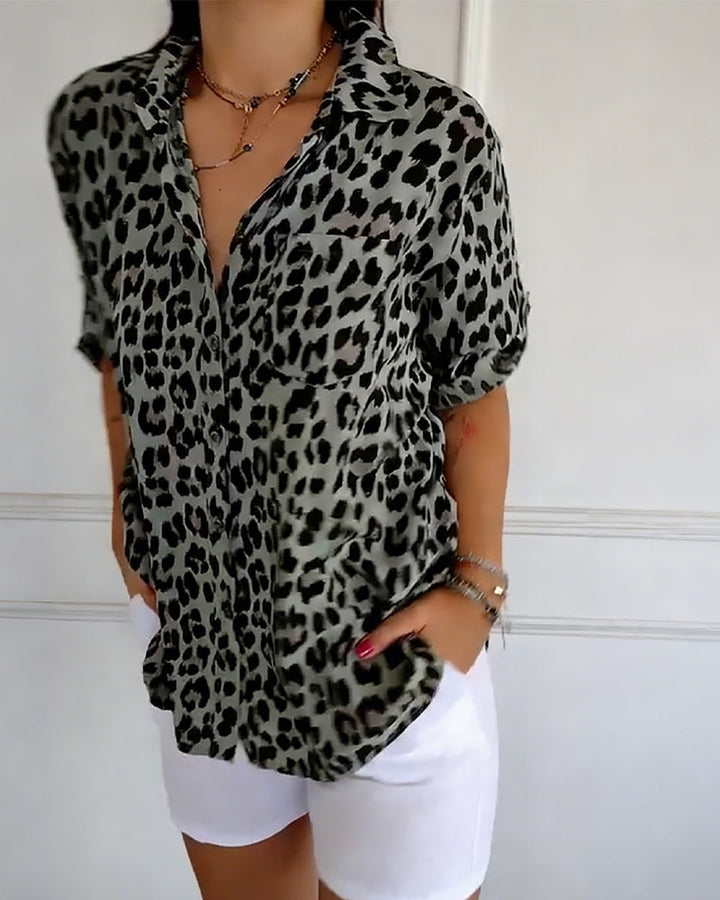 Miya | Fashion Blouses with Leopard Print