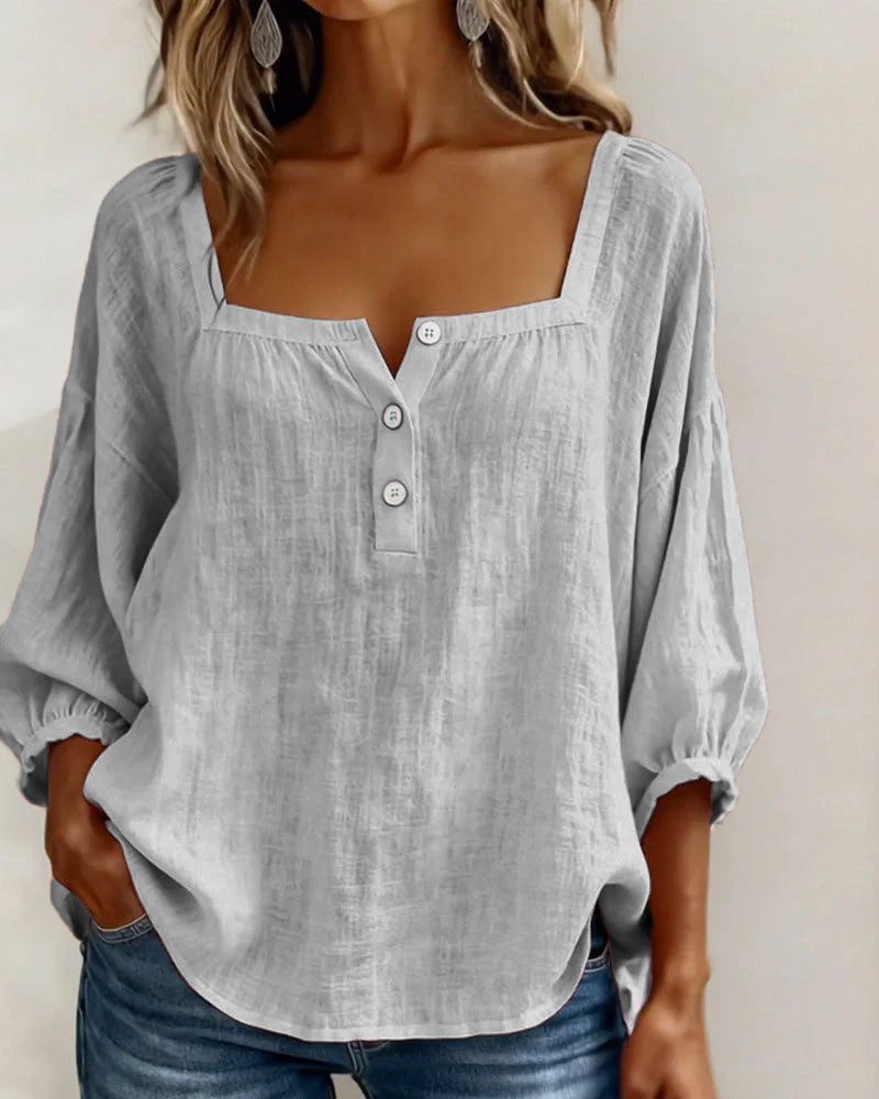 Maribel | Square Neck Balloon Sleeve Shirt