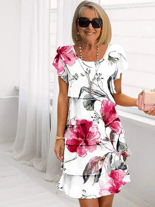 LUMIRA | Cascading Floral Print Dress