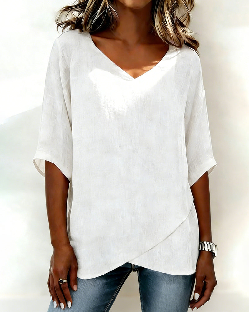 Marta | Irregular Top with V-Neck