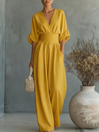 VALENCIA | Elegant Slimming Jumpsuit with V-Neck