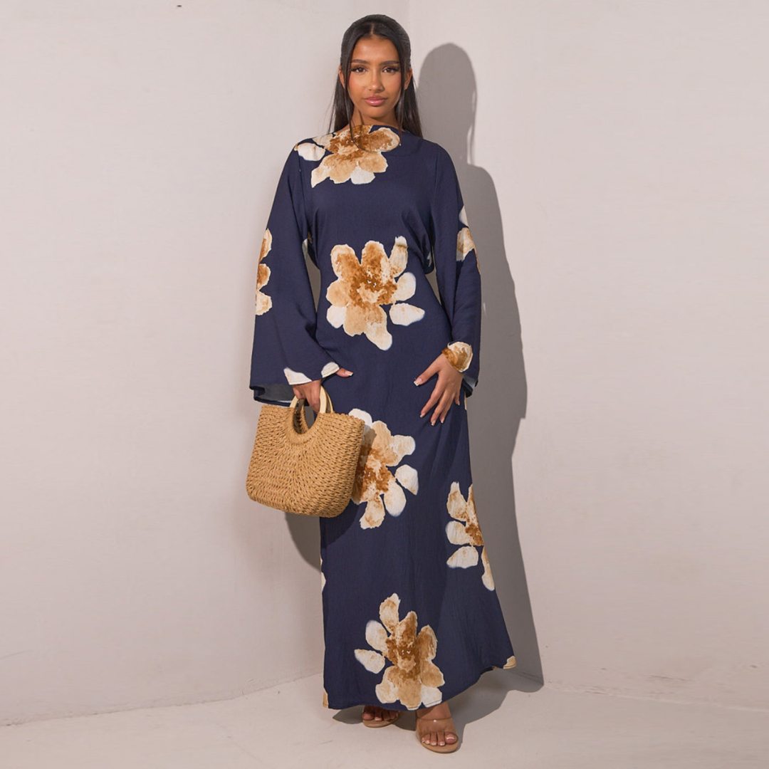 ALON™ - Modest Floral Loose Fit Maxi Dress