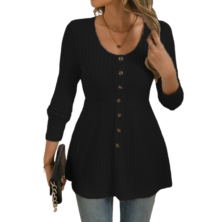 DOLLY™ - Polished Round Neck Long-Sleeve Top