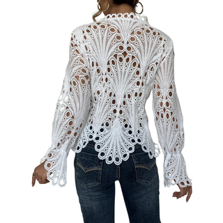SARAH™ - Modern Hollow Detail Blouse