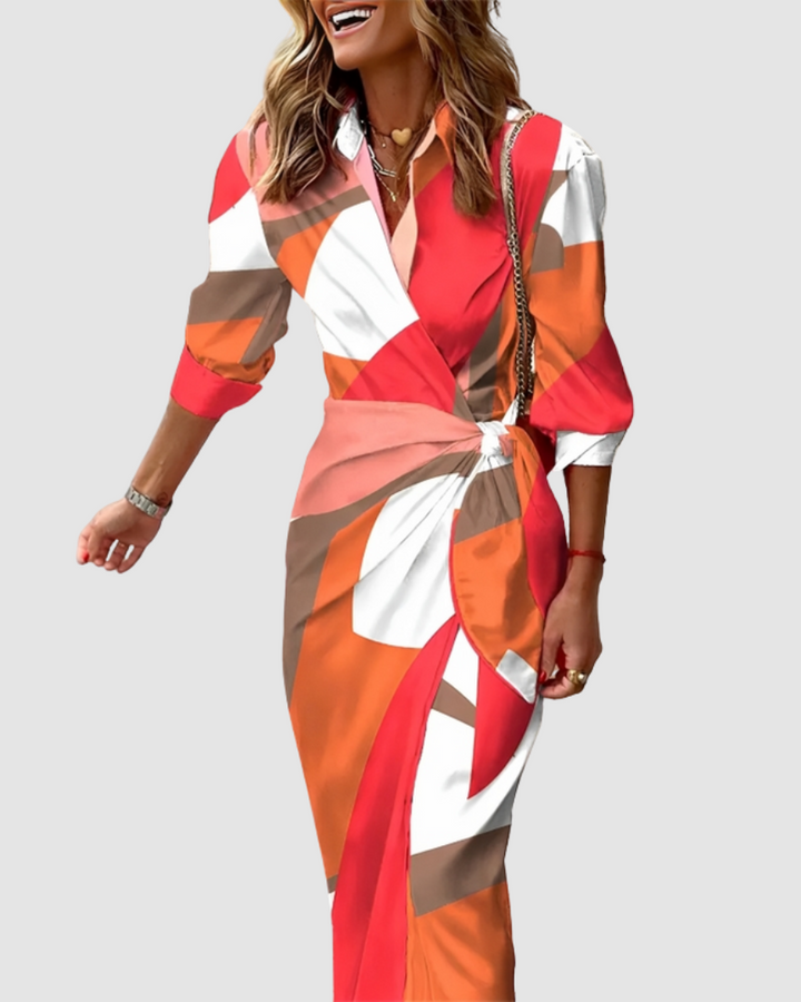 Eloria Striped Elegance Dress