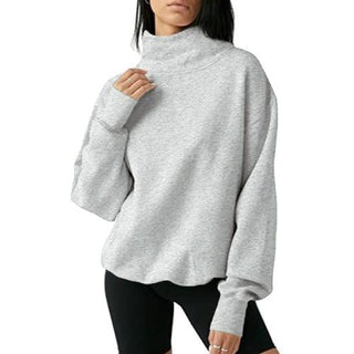 MARYLYN™ - Women's Oversized Long-Sleeve Turtleneck Pullover Sweatshirt