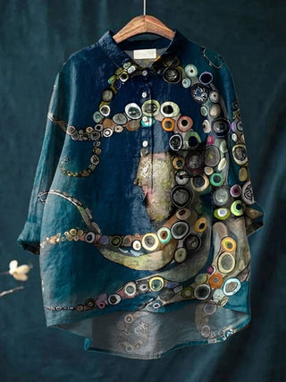 Noémie | Women's Artistic Wave Pattern Casual Shirt