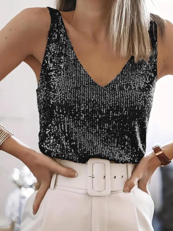 GRACE™ - Glitter Sequin V-Neck Tank Top for Summer Nights