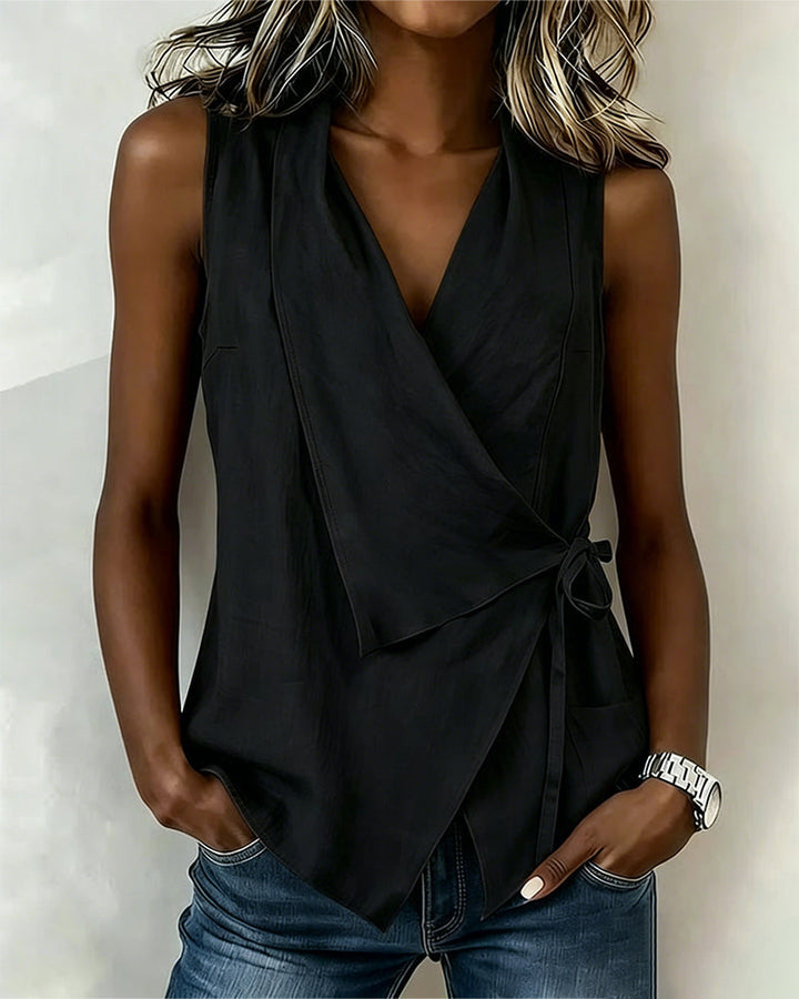 Marisa | Crossed Top with Wide Straps and Bow