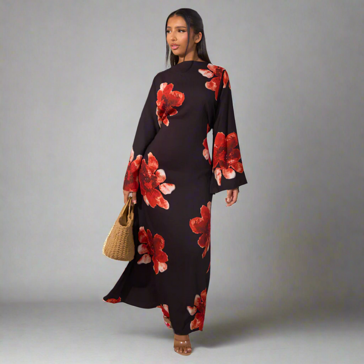 ALON™ - Modest Floral Loose Fit Maxi Dress