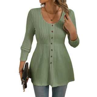 DOLLY™ - Polished Round Neck Long-Sleeve Top