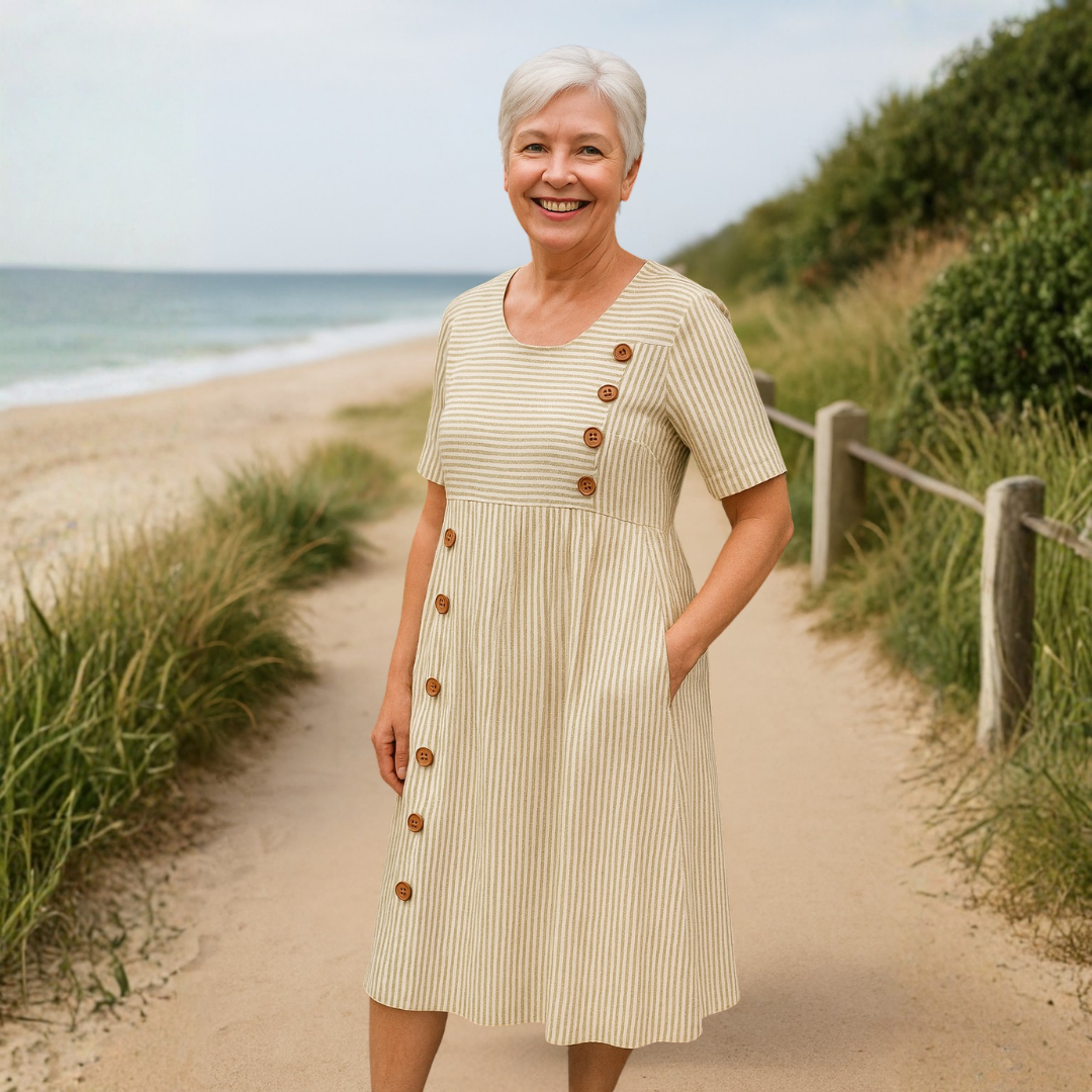 Brienne | Striped Midi Dress - Effortless Comfort, Everyday Confidence
