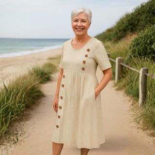 Brienne | Striped Midi Dress - Effortless Comfort, Everyday Confidence