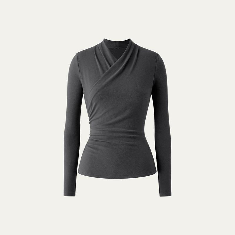 NICA™ - Simple Surplice Long-Sleeve Top Medium Length