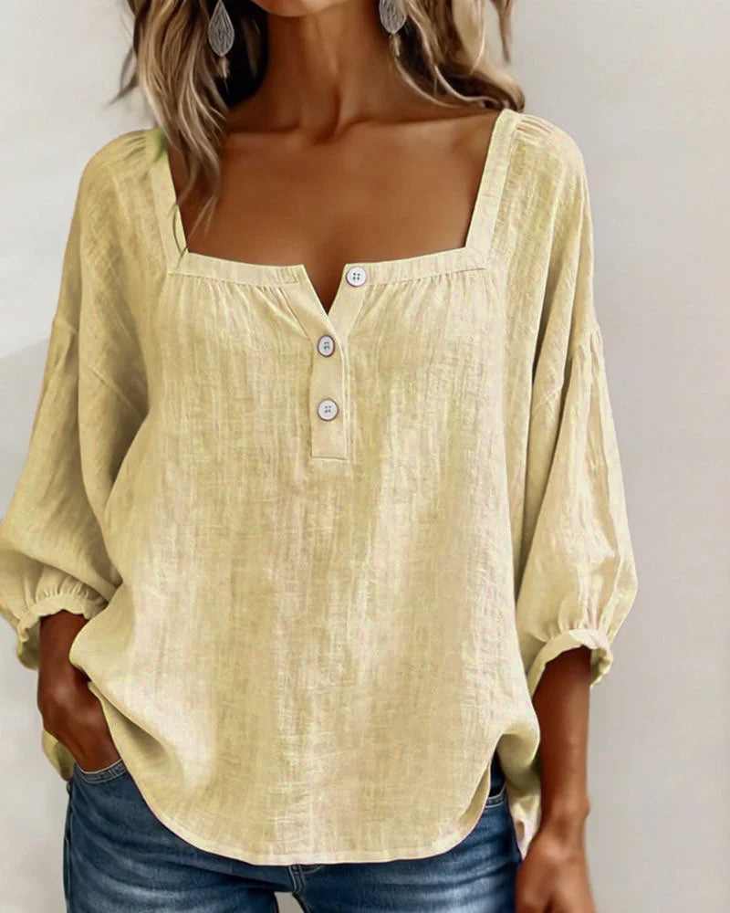 Maribel | Square Neck Balloon Sleeve Shirt