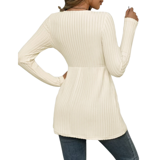 DOLLY™ - Polished Round Neck Long-Sleeve Top
