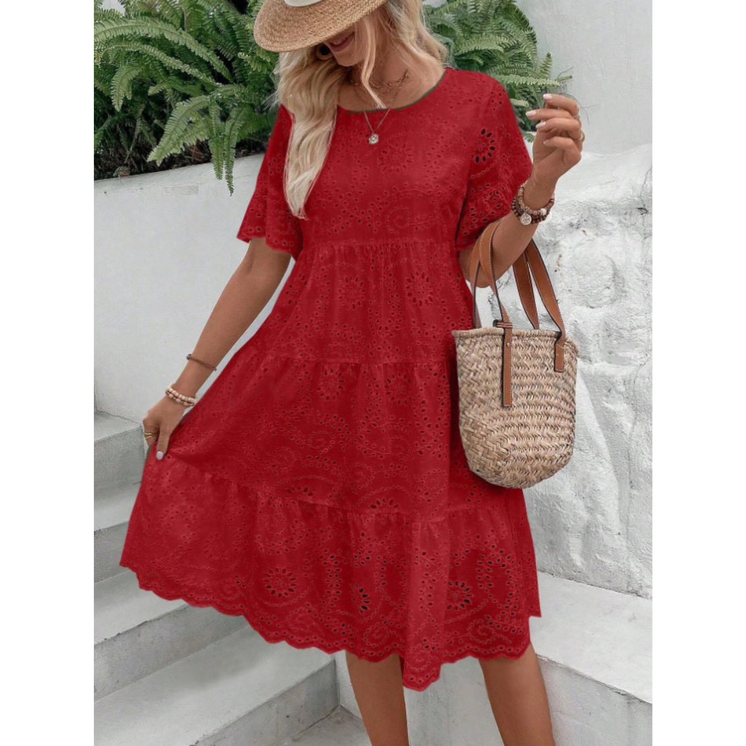 RAEMI™ - Elegant Round Neck Boho Summer Dress