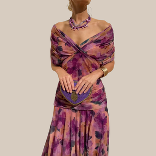 NORELLE™ | Printed Floral V-Neck Maxi Dress