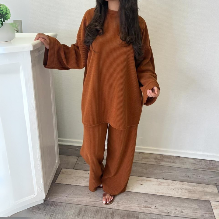 UNI™ - Casual Loose Top and Wide-Leg Pants Set