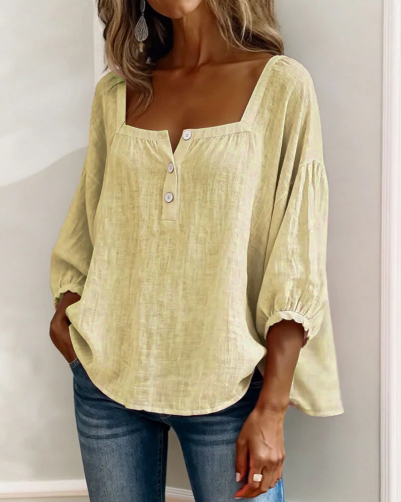 Maribel | Square Neck Balloon Sleeve Shirt
