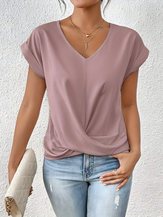 MEIKA™ - Classic Twist Detail V-Neck Top