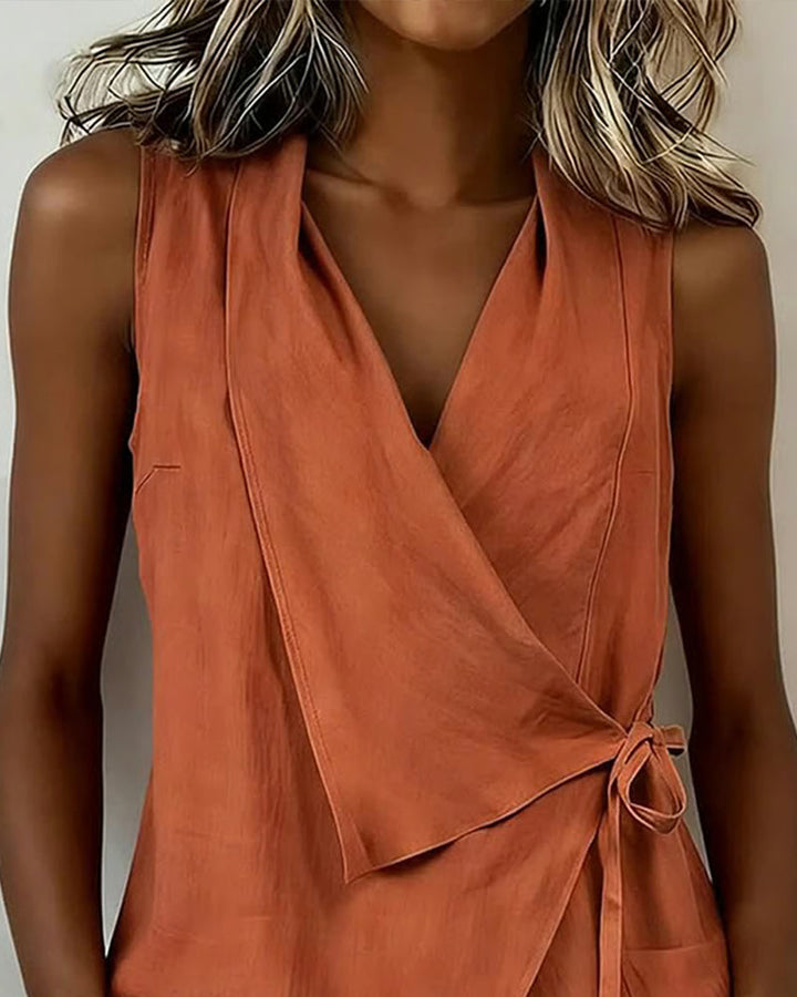 Marisa | Crossed Top with Wide Straps and Bow