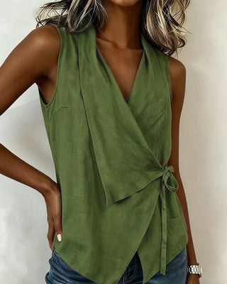 Marisa | Crossed Top with Wide Straps and Bow