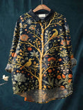 Victoire | Women's Ornamental Tree Print Casual Shirt