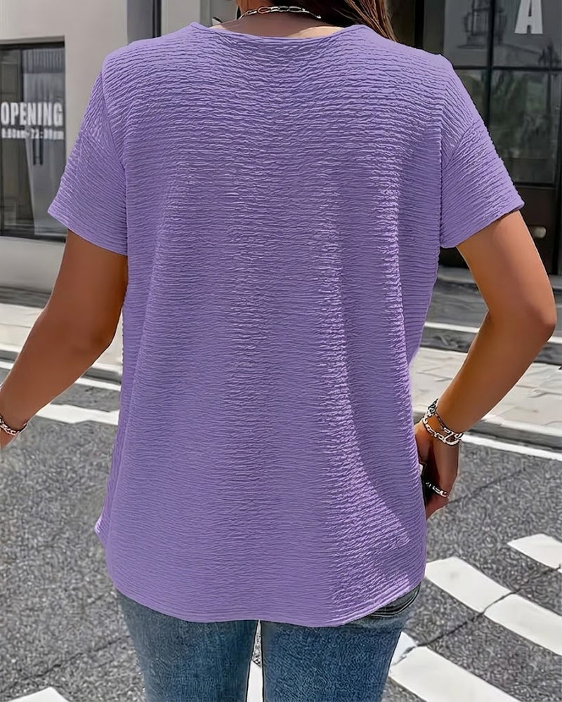 Marina | Peter Pan Collar T-Shirt with Buttons