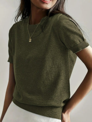 Tally - Casual Short-Sleeve Crew Neck Top