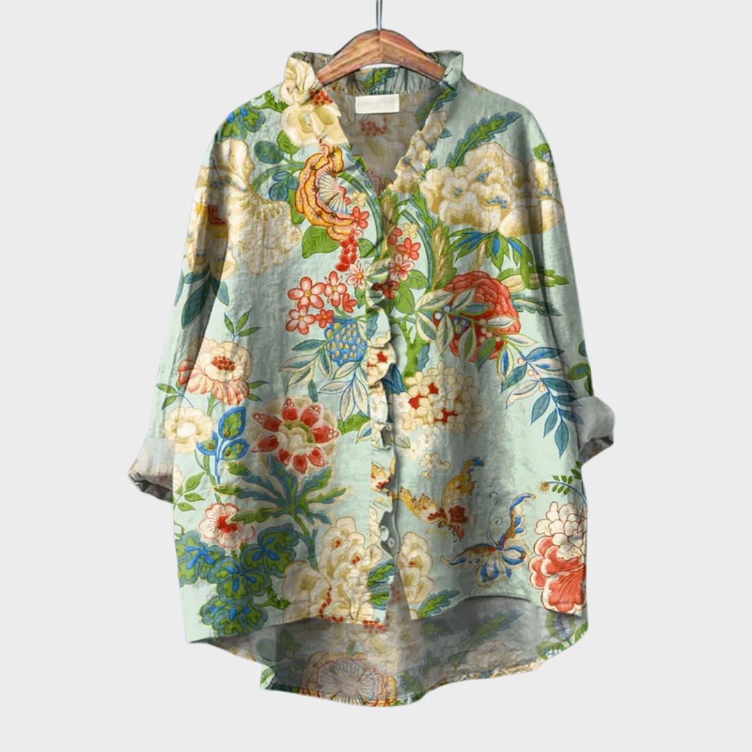 SAMANTHA | Elegant Summer Linen Blouse