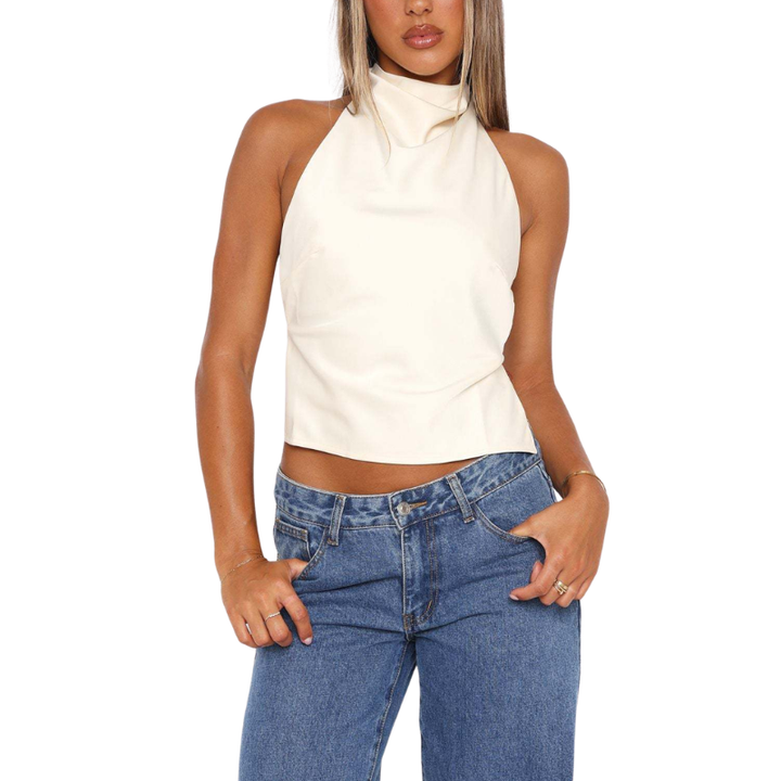 CHINIE™ - Chic Sleeveless Halter Neck Blouse