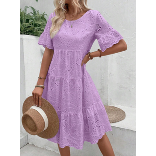 RAEMI™ - Elegant Round Neck Boho Summer Dress