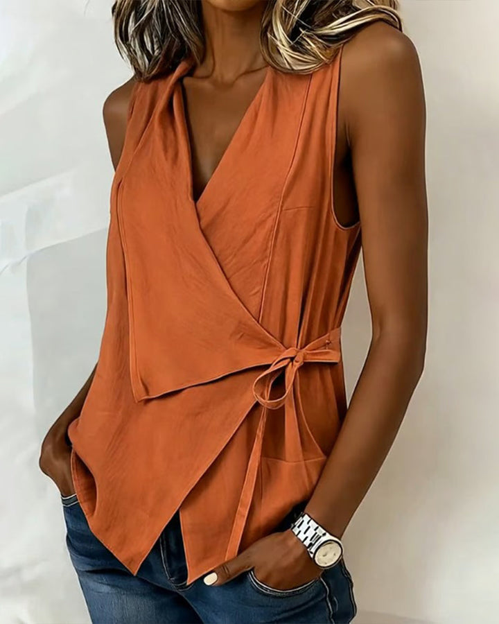 Marisa | Crossed Top with Wide Straps and Bow