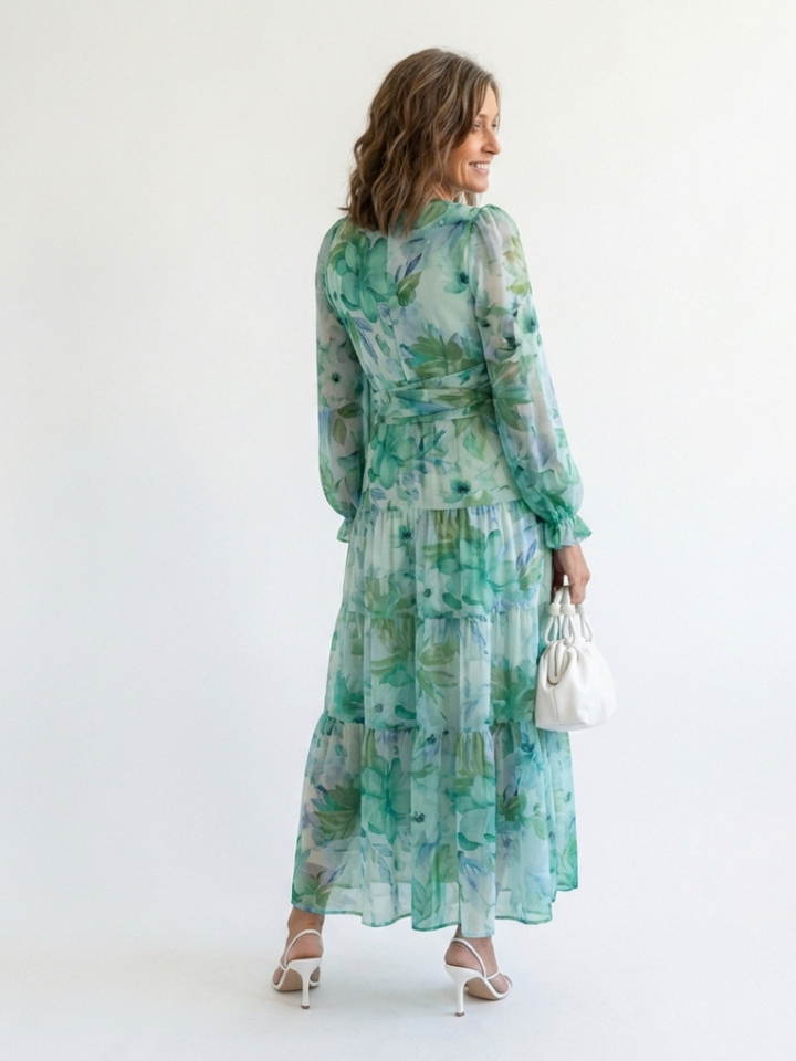ALTHEA™ | Long-Sleeve Floral Maxi Dress
