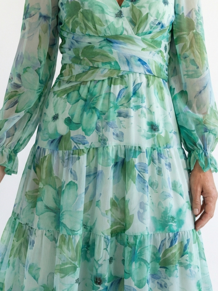 ALTHEA™ | Long-Sleeve Floral Maxi Dress