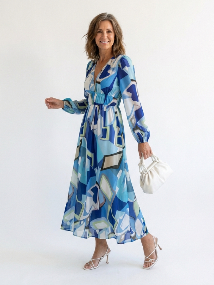 ALTHEA™ | Long-Sleeve Floral Maxi Dress