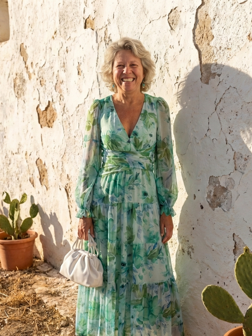ALTHEA™ | Long-Sleeve Floral Maxi Dress