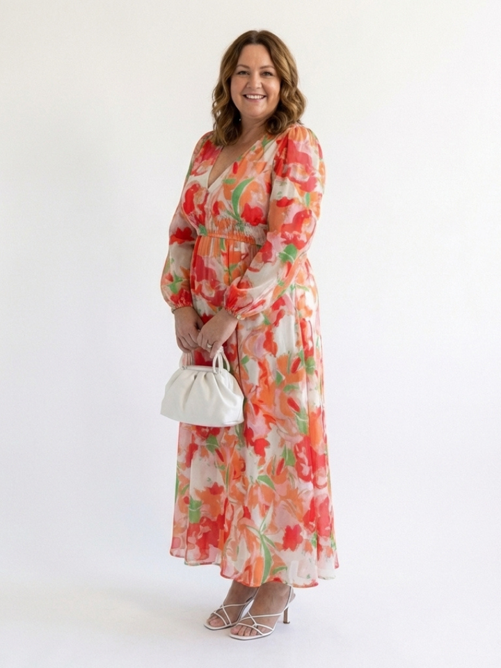 ALTHEA™ | Long-Sleeve Floral Maxi Dress
