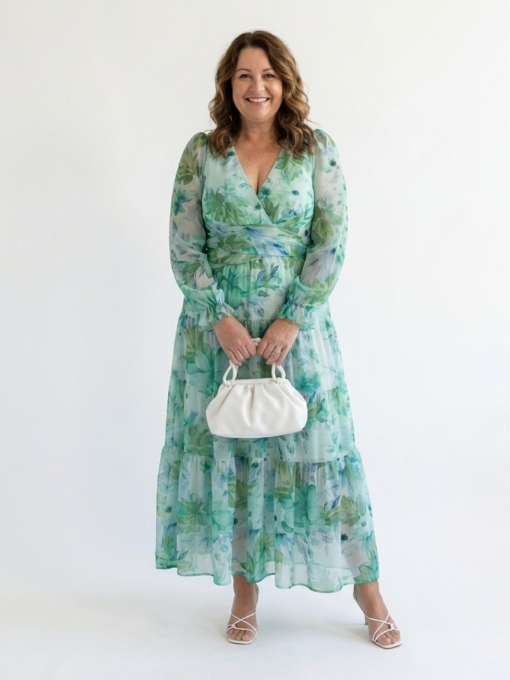ALTHEA™ | Long-Sleeve Floral Maxi Dress